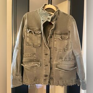 Free People distressed cargo jacket.  Size XS.  Like new.